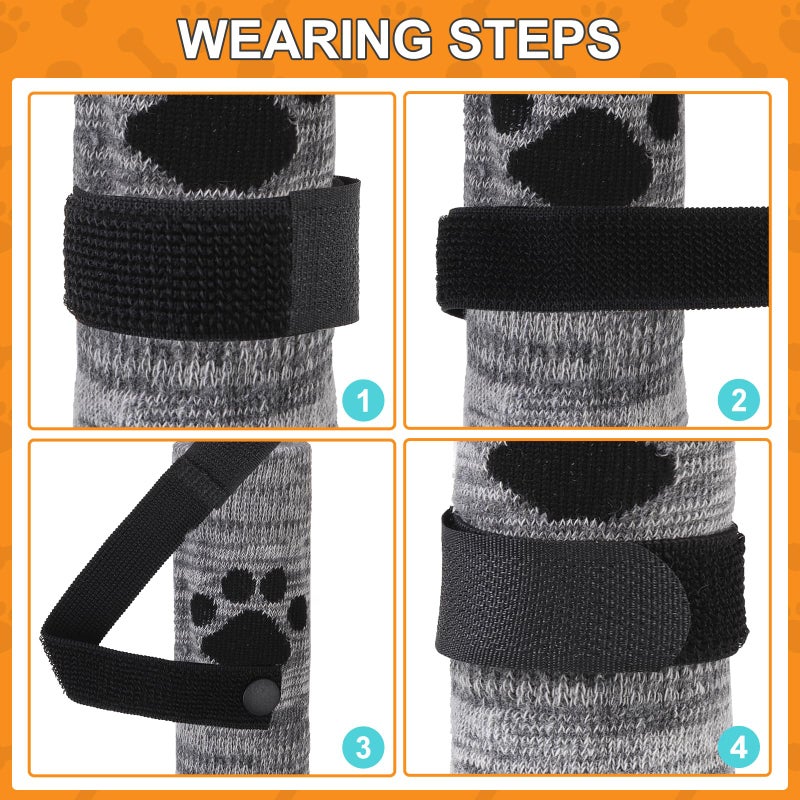 KOOLTAIL Anti Slip Dog Socks for Hot/Cold Pavement to Prevent Licking Paws,Booties for Hardwood Floors,Traction Rain Dog Boots&Paw Protectors Shoes with Grip for Outside Small Medium Large Senior Dogs - Image 2